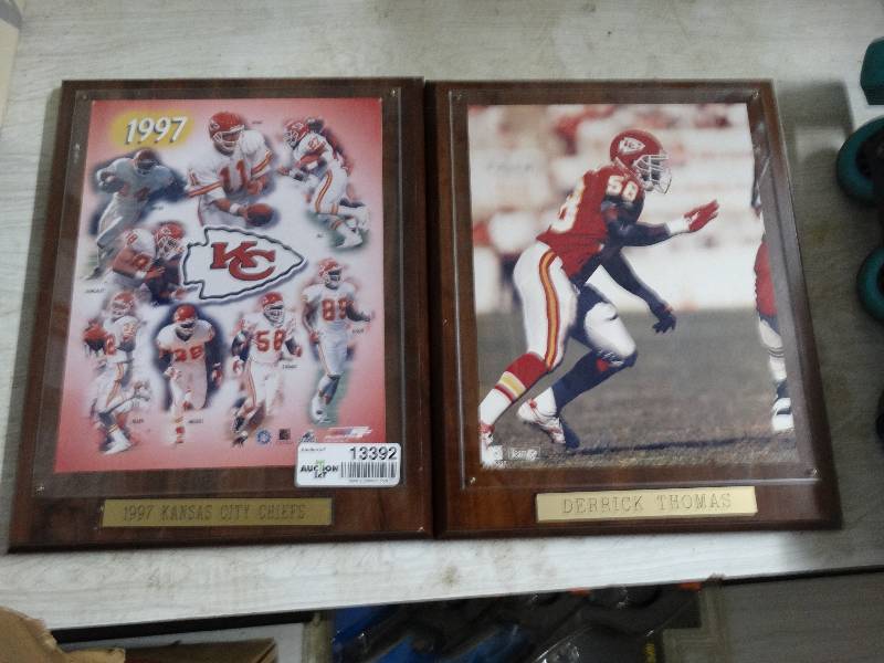 lot 13392 image: 2 Kansas city chiefs plaques.