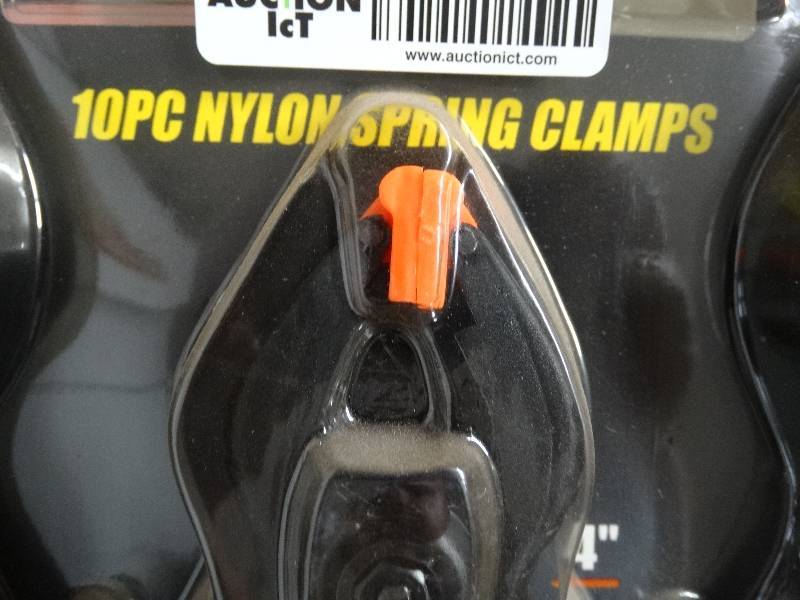 lot 13393 image: 10 pc. nylon spring clamps.