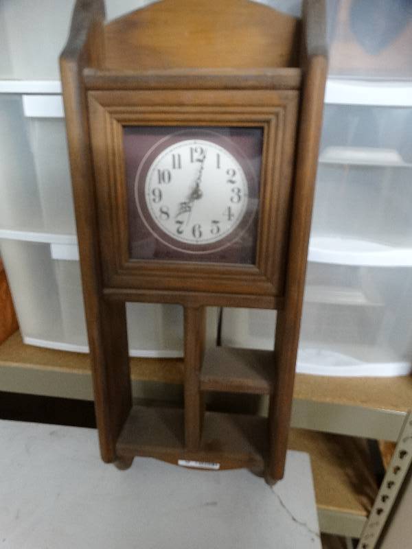 lot 13446 image: Wall clock shelf.