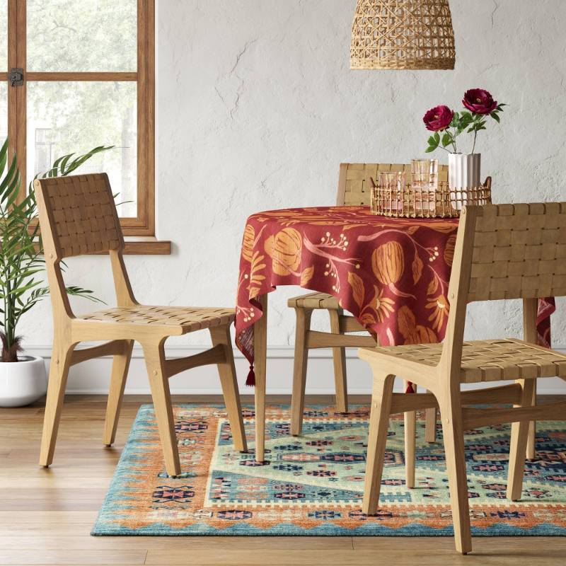 lot 19514 image: Ceylon Woven Dining Chair Natural Wood - Threshold�� - Retail $220