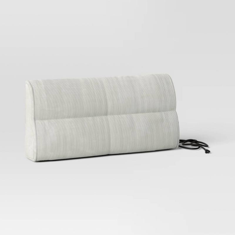 lot 19520 image: Twin Charging Headboard Cream - Room Essentials�� Upholstered, Built-in Station, Plywood Frame - Retail $130