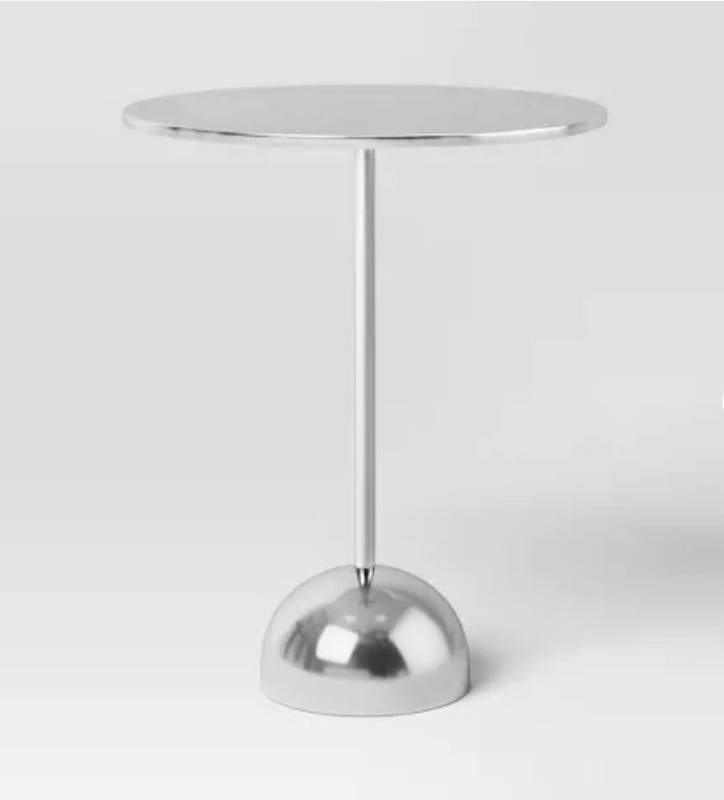 lot 19483 image: Modern Chrome Dome Floor Table- Retail $125