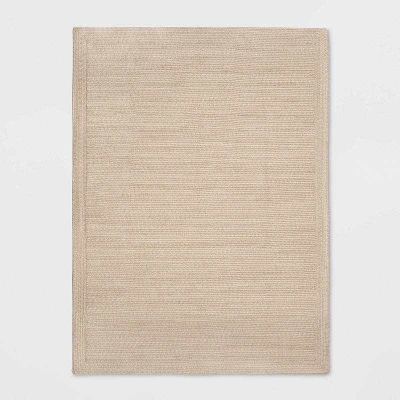 lot 19707 image: 5x7 Natural Woven Rectangular Braided Outdoor Area Rug Heathered Cream - Threshold��
