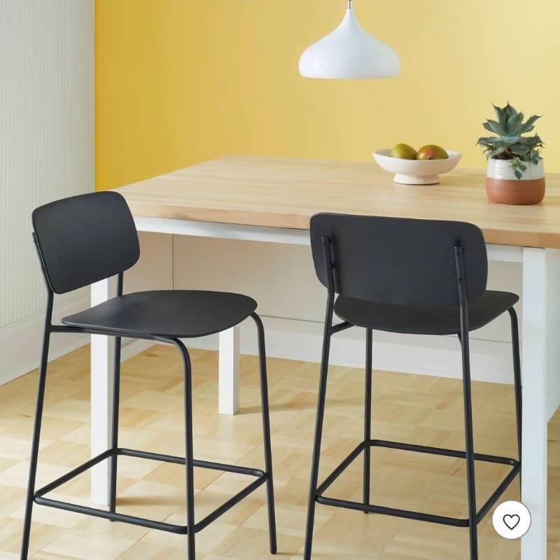 lot 19639 image: Modern Black Metal Counter Stools - Set of 2 - Retail $99