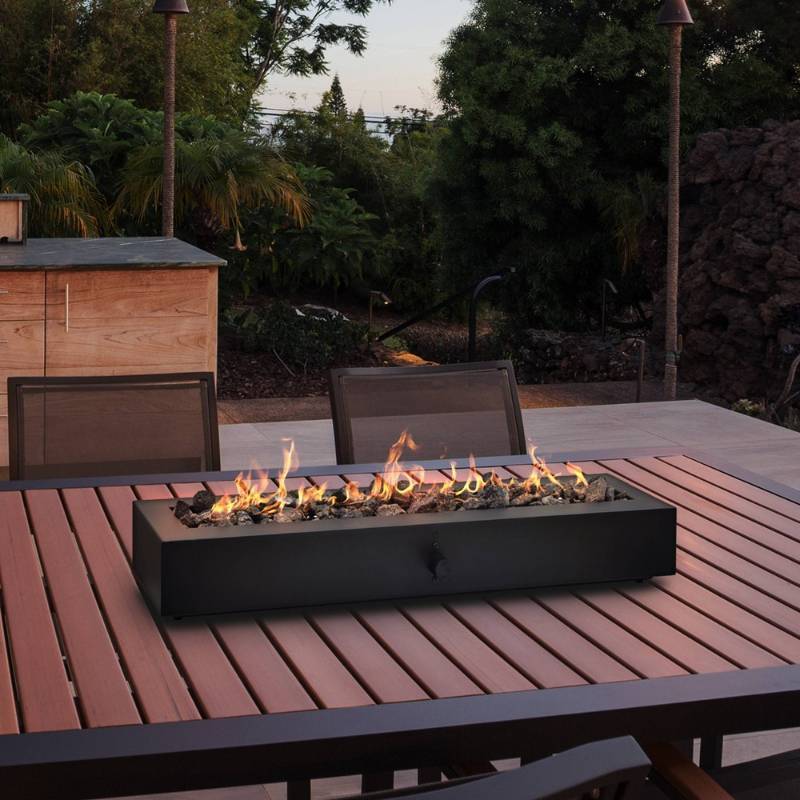 lot 19928 image: 28 Outdoor Tabletop Fireplace Black - Threshold�� - Retail $250