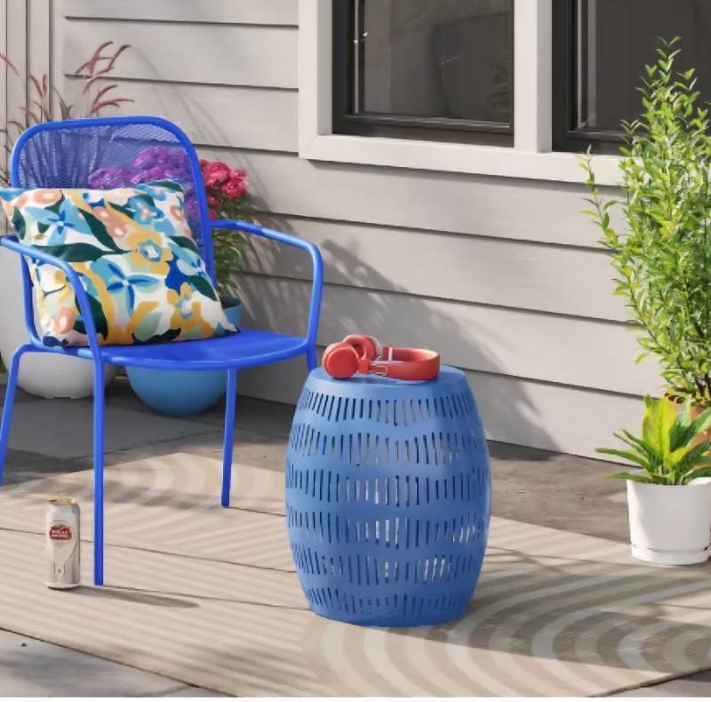 lot 19888 image: Modern Blue Metal Accent Table