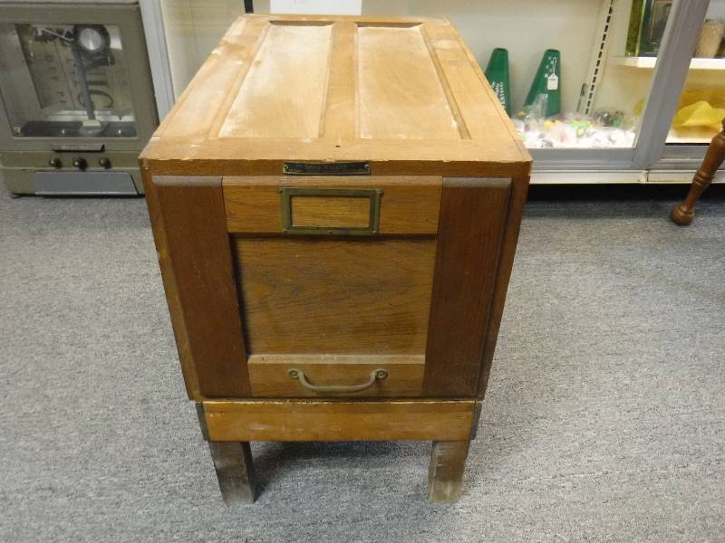 lot 7002 image: antique solid oak file drawer