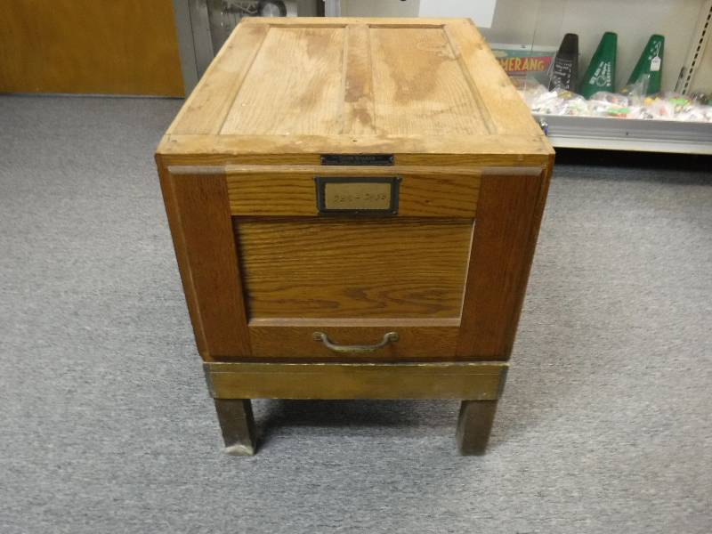 lot 7003 image: antique solid oak file drawer