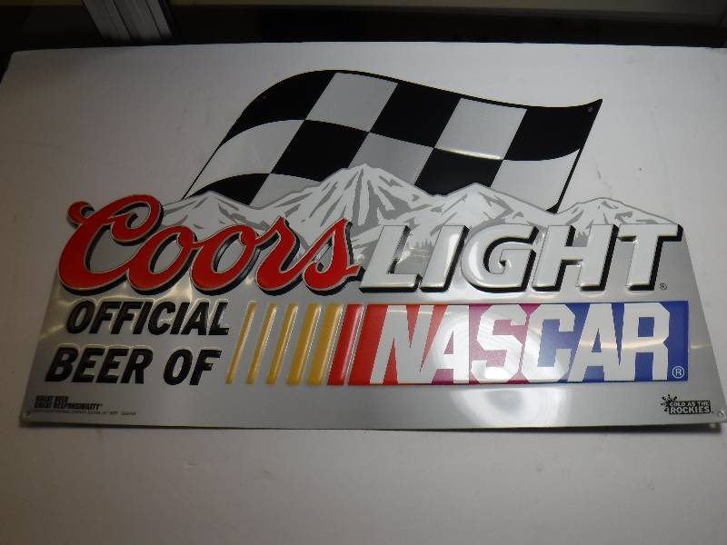 lot 7082 image: coors light tin sign