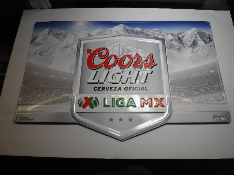 lot 7086 image: coors light tin sign
