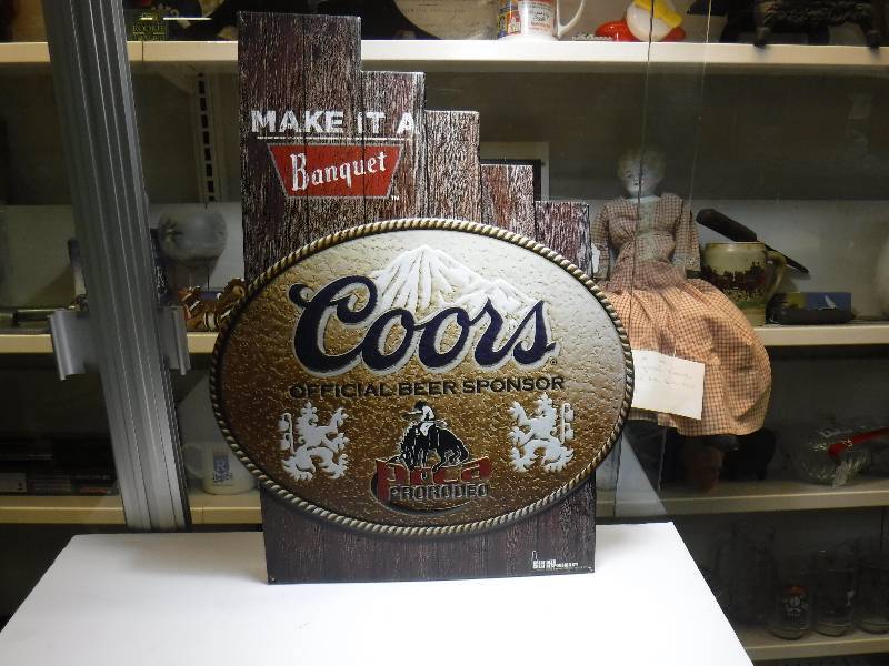 lot 7087 image: coors light tin sign