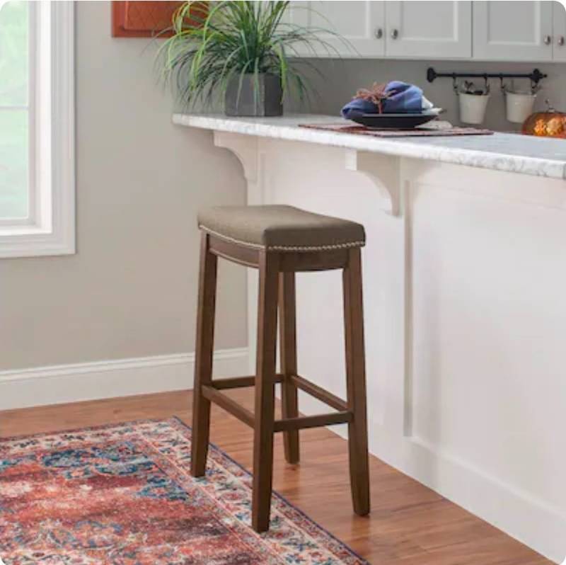 lot 20069 image: Upholstered Bar Stool with Nailhead Trim&nbsp