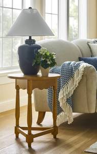 lot 20123 image: Round Oak Side Table - Retail $145