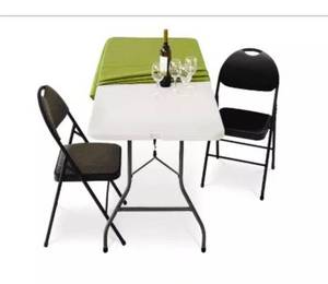 lot 20130 image: White Plastic Folding Table 4ft - Retail $80