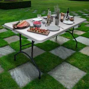 lot 20131 image: White Plastic Folding Table 6ft - Retail $100