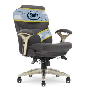 lot 20151 image: Serta - Upholstered Back in Motion Health & Wellness Manager Office Chair - Fabric - Dark Gray - Retail $430