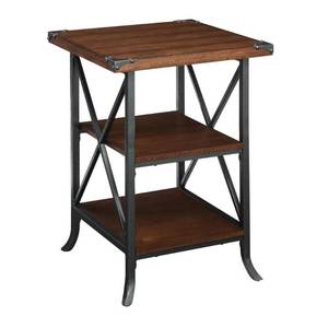 lot 20157 image: Convenience Concepts Brookline End Table  Dark WalnutSlate Gray - Retail $339