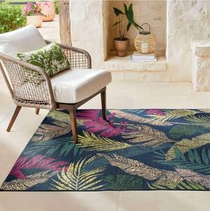 lot 20173 image: Tropical Palm Leaf IndoorOutdoor Area Rug - Retail $149