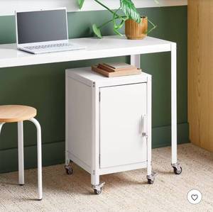 lot 20206 image: Pink Metal Rolling Storage Cabinet - Retail $75