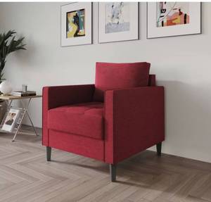 lot 20211 image: Modern Red Linen Accent Chair C373CR - Retail $299