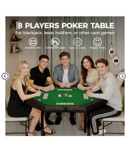 lot 20226 image: 8 Player Octagonal Poker Table Top - Retail $150