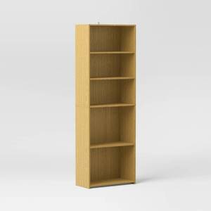 lot 20235 image: 5 Shelf Dorm Bookcase Natural Wood - Room Essentials�� - Retail $120