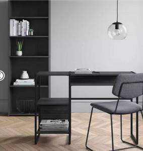 lot 20236 image: Modern Black Home Office Bookshelf - Retail $199
