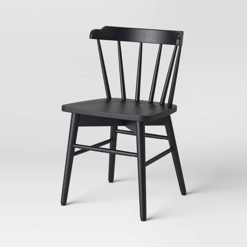 lot 19600 image: Wooden Barrel Dining Chair Black - Threshold��, Assembly Required - Retail $160