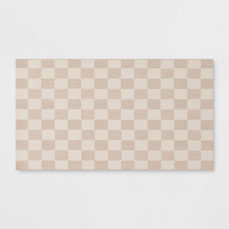 lot 19821 image: 311x55 Checkered Rectangular Indoor Outdoor Area Rug - Room Essentials��
