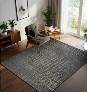 lot 19693W image: Contemporary Gray Geometric Area Rug 5x7 - Retail $199