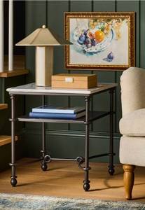 lot 20245R image: Studio McGee Marble Top Accent Table - Retail $150