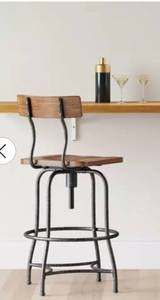 lot 20249B image: Industrial Style Adjustable Bar Stool - Retail $120