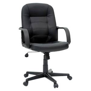 lot 20263D image: Office Chair Bonded Leather Black - Room Essentials�� Ergonomic Swivel, Adjustable Height, Foam Padding - Retail $146