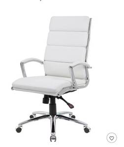lot 20264R image: Modern White Executive Office Chair - Retail $349