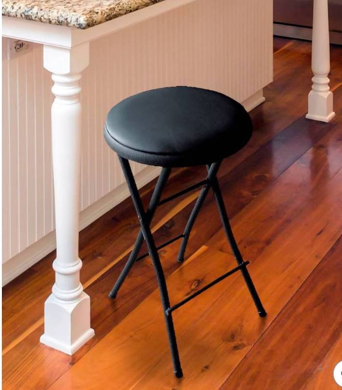lot 20304R image: Peakform Vinyl Folding Stool Black Set