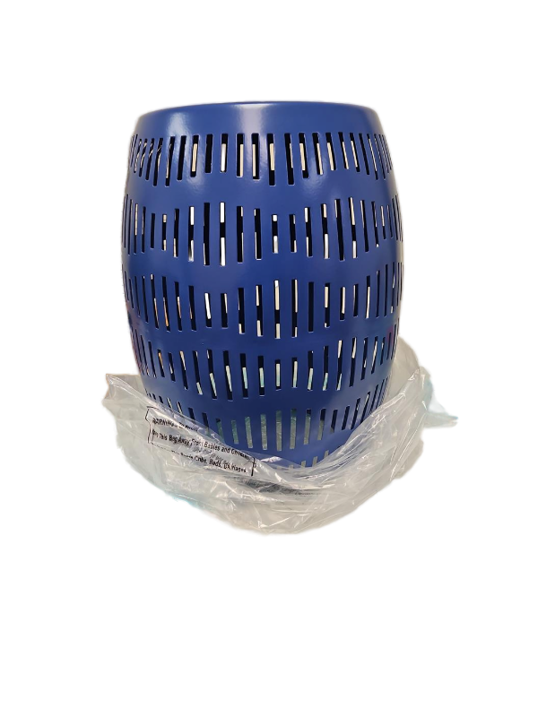 lot 20013 image: Blue Metal Outdoor Side Table