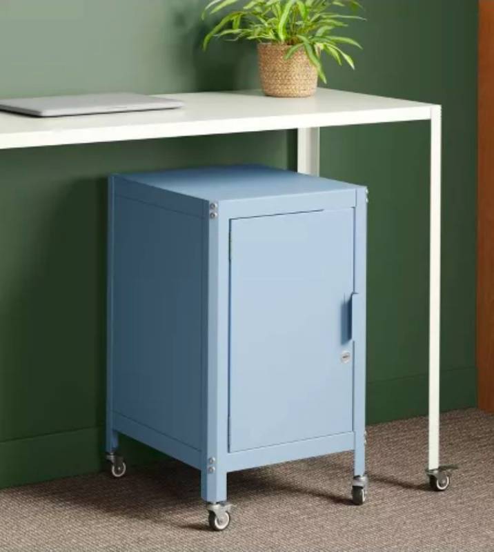 lot 19298 image: Mobile Metal Storage Cabinet with Lock - Retail $75