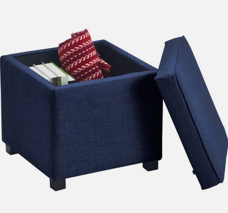 lot 20044 image: Navy Blue Storage Ottoman