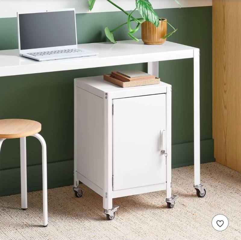 lot 20207 image: Blue Metal Filing Cabinet with Wheels - Retail $75