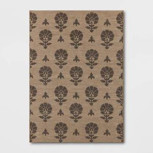 lot 20386 image: 5x7 Block Print Outdoor Area Rug Tan - Threshold��