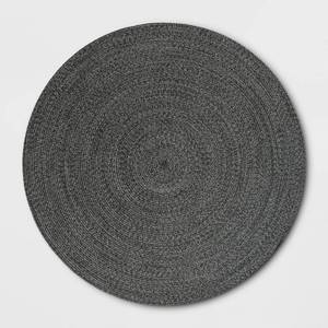 lot 20391 image: 6 Round Braided Outdoor Rug Charcoal Gray - Threshold��