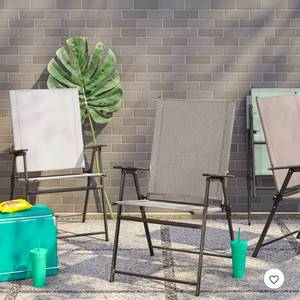 lot 20491 image: Outdoor Folding Mesh Chair - Gray - Retail $45