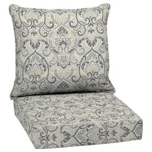 lot 20500 image: Arden 24x24 Outdoor Deep Seat Set Neutral Aurora Damask Fade & Water-Resistant, Zipper Closure - Retail $227