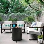 Round Metal Outdoor Column Fire Pit Black - Thresholdâ¢ - Retail: $400