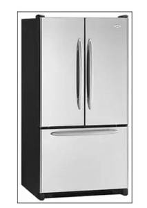 lot 20516 image: Maytag French Door Bottom Mount Refrigerator - Stainless Steel - Retail $1800