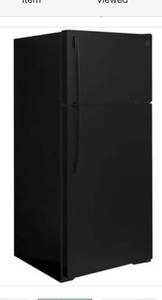 lot 20524 image: Black Top-Mount Refrigerator - Retail $350