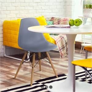 lot 20571 image: 2pk Modern Dining Chairs with Wooden Legs - Retail $145