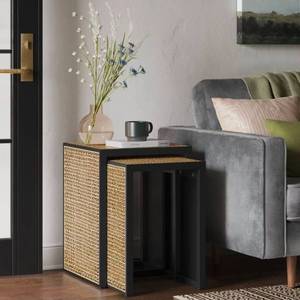 lot 20577 image: Rattan Cane Webbing Nesting Tables Set - Retail $89