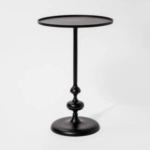 lot 20587 image: Londonberry Turned Metal Accent Table Large Black - Threshold��, Fully Assembled - Retail $100