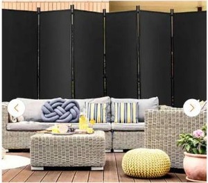 lot 20620 image: 6 Panel Folding Privacy Screen Room Divider with Wheels - Retail $150